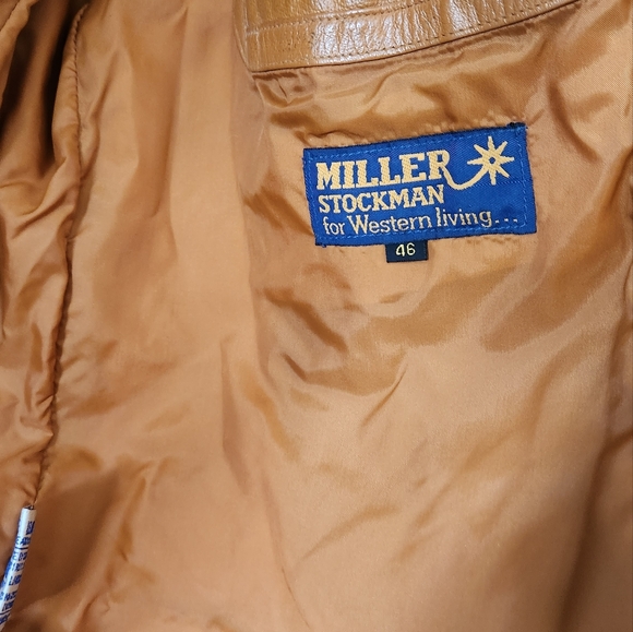 Miller Stockman western style sportscoat leather mens 46 banff style - Picture 3 of 6